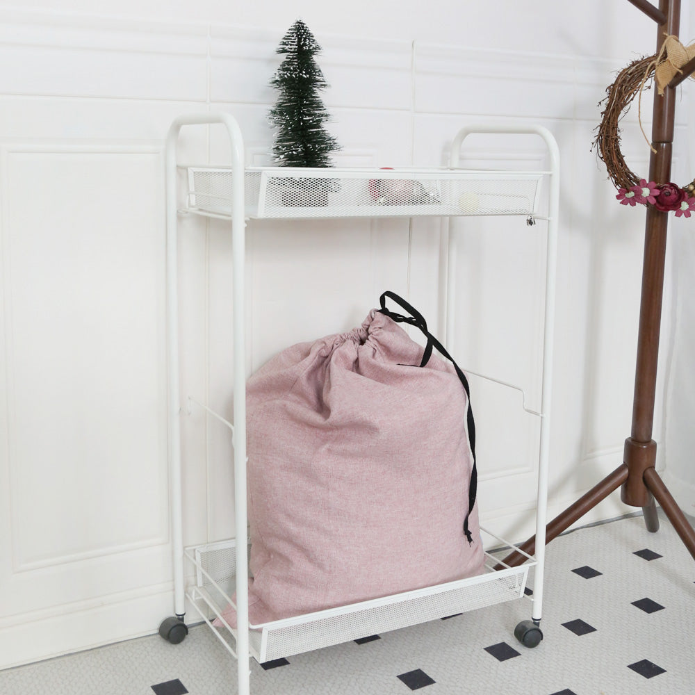 Cotton Linen Laundry Bag with Waterproof Coating – Drawstring Storage Sack