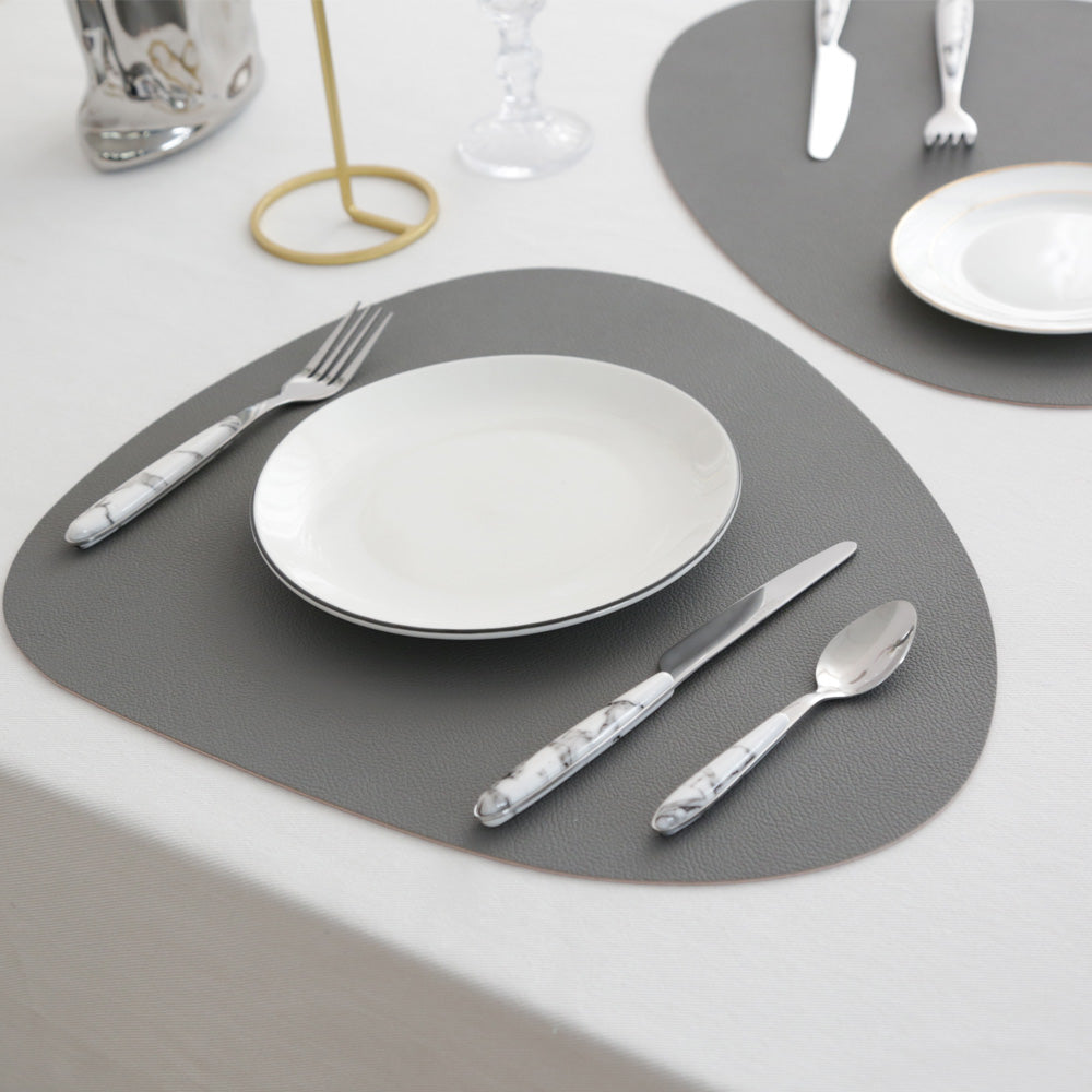 Triangle Faux Leather Placemats – Waterproof Wipe-Clean Set of 4