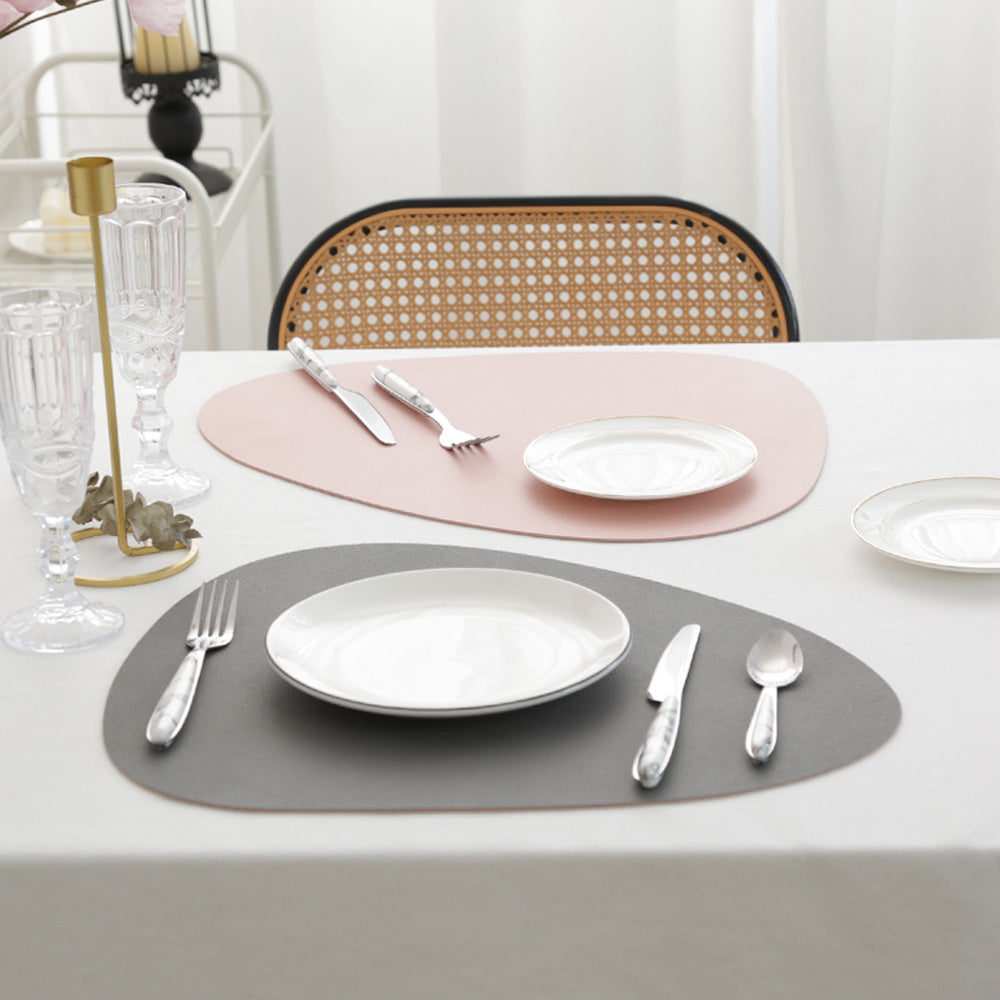 Triangle Faux Leather Placemats – Waterproof Wipe-Clean Set of 4