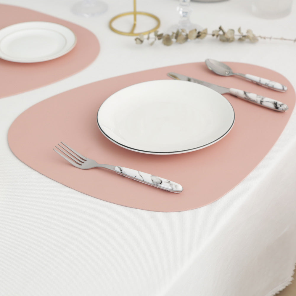 Triangle Faux Leather Placemats – Waterproof Wipe-Clean Set of 4