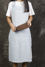 Natural Linen Apron – Adjustable Neck Strap & Waist Ties, 7 Colours