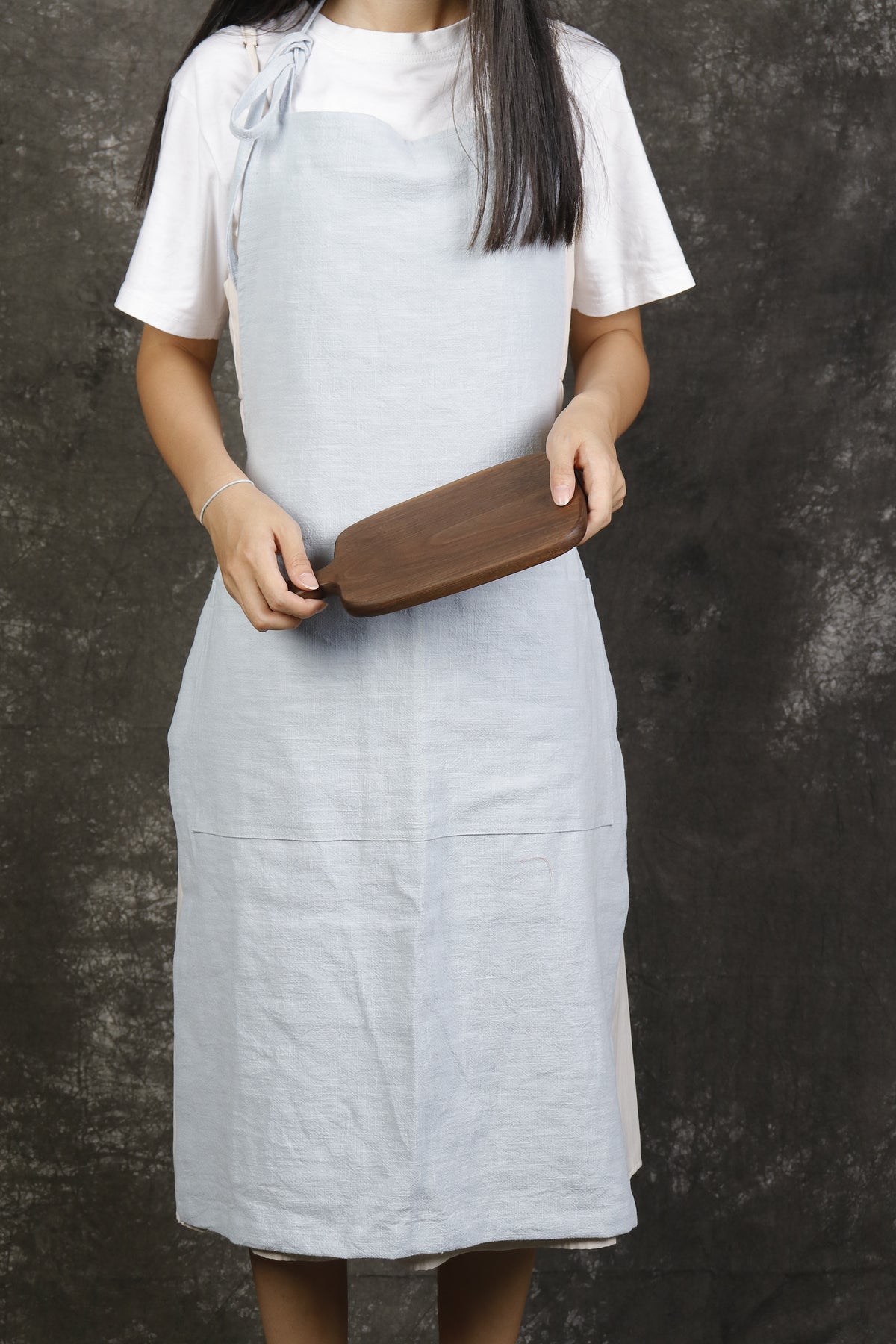 Natural Linen Apron – Adjustable Neck Strap & Waist Ties, 7 Colours